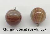 NGP9844 20mm round line agate gemstone pendants