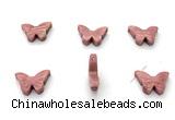 NGP9858 12*18mm butterfly pink wooden jasper pendant