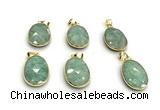 NGP9878 17*22mm faceted oval amazonite pendant