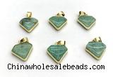 NGP9885 14*16mm faceted amazonite pendant