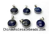 NGP9893 16mm faceted coin lapis lazuli pendant