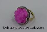 NGR1003 26mm - 28mm coin druzy quartz rings wholesale