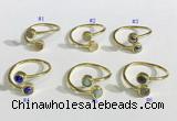 NGR1115 6mm coin  mixed gemstone rings wholesale