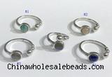 NGR1117 8mm coin  mixed gemstone rings wholesale