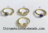 NGR1118 8mm coin  mixed gemstone rings wholesale