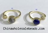 NGR1119 8mm coin  mixed gemstone rings wholesale
