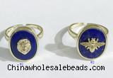 NGR1128 14*17mm oval lapis lazuli gemstone rings wholesale