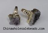 NGR113 18*35mm - 22*40mm faceted nuggets druzy amethyst rings