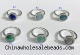 NGR1133 11mm flat round mixed gemstone gemstone rings wholesale