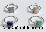 NGR1140 10mm square  mixed gemstone rings wholesale