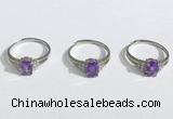 NGR1146 6*8mm faceted oval amethyst gemstone rings wholesale