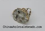 NGR124 30*40mm - 35*45mm freeform plated druzy quartz rings