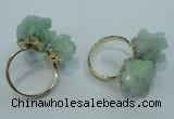 NGR14 15*20mm - 20*25mm nuggets plated druzy quartz rings