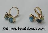 NGR189 8*10mm - 12*14mm freeform druzy agate gemstone rings
