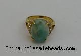 NGR2028 10*15mm faceted oval amazonite gemstone rings