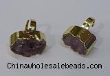 NGR210 15*25mm - 18*30mm oval druzy amethyst rings wholesale