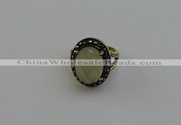 NGR2105 10*15mm faceted oval lemon quartz gemstone rings wholesale