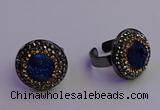 NGR2159 20mm - 22mm coin plated druzy agate gemstone rings