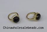 NGR228 12mm flat round agate gemstone rings wholesale