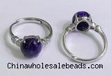 NGR3003 925 sterling silver with 10mm flat  round charoite rings