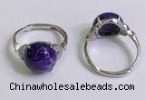 NGR3006 925 sterling silver with 12mm flat  round charoite rings