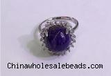 NGR3008 925 sterling silver with 12mm flat  round charoite rings