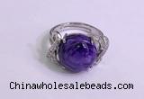 NGR3011 925 sterling silver with 14mm flat  round charoite rings