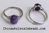 NGR3016 925 sterling silver with 8*10mm oval charoite rings