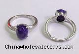 NGR3017 925 sterling silver with 8*10mm oval charoite rings