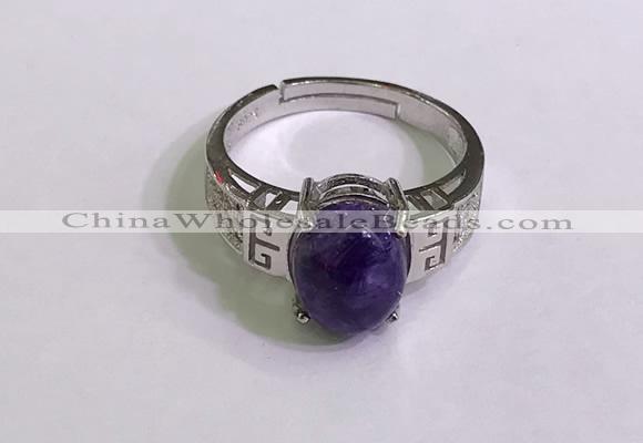 NGR3019 925 sterling silver with 8*10mm oval charoite rings
