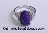 NGR3033 925 sterling silver with 10*14mm oval charoite rings