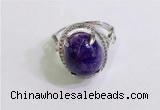 NGR3037 925 sterling silver with 12*14mm oval charoite rings