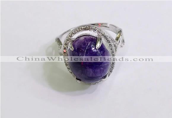 NGR3037 925 sterling silver with 12*14mm oval charoite rings