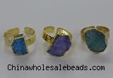 NGR315 10*14mm - 13*18mm freeform druzy agate gemstone rings