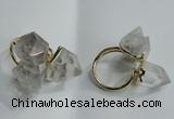 NGR75 13*18mm - 15*20mm faceted nuggets white crystal rings