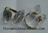 NGR76 15*20mm - 18*25mm faceted nuggets white crystal rings