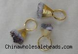 NGR83 20*22mm - 25*25mm nuggets amethyst gemstone rings