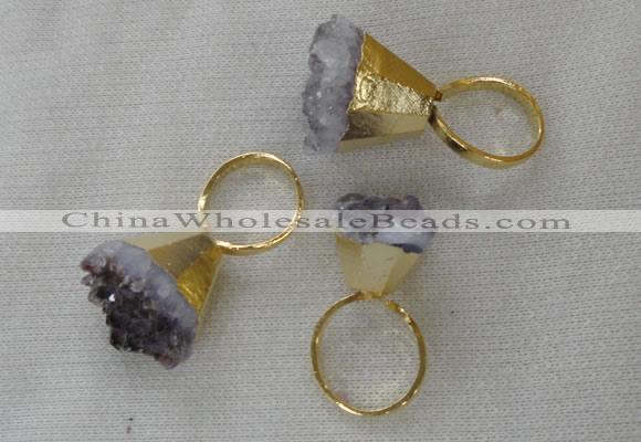 NGR83 20*22mm - 25*25mm nuggets amethyst gemstone rings