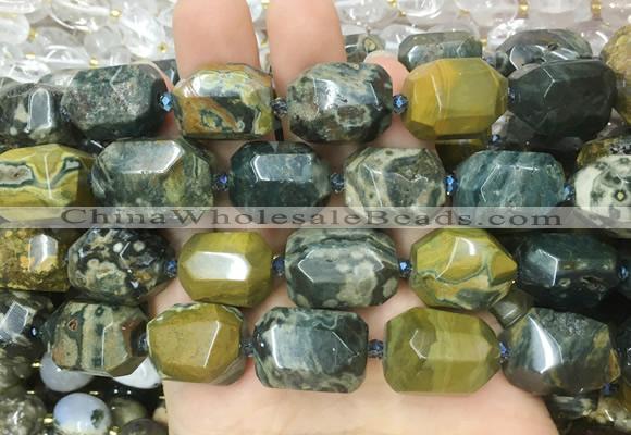 OSBS03 15 inches 13*18mm - 15*20mm faceted nuggets ocean jasper beads