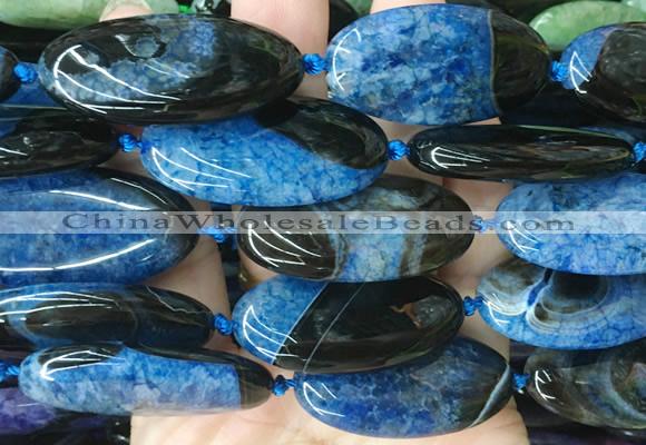 OVBS44 15 inches 20*40mm oval Agate gemstone beads wholesale