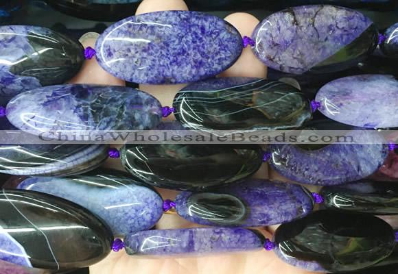 OVBS47 15 inches 20*40mm oval Agate gemstone beads wholesale
