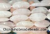 OVBS61 15 inches 20*40mm oval rose quartz gemstone beads wholesale