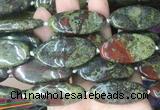 OVBS76 15 inches 20*40mm oval dragon blood jasper gemstone beads wholesale