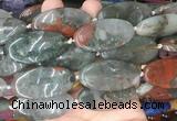 OVBS77 15 inches 20*40mm oval blood jasper gemstone beads wholesale