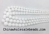 PBBS01 15 inches 6mm - 16mm faceted round white porcelain beads wholesale