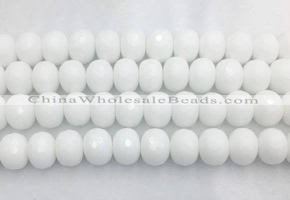 PBBS02 15 inches 13*18mm faceted rondelle white porcelain beads wholesale
