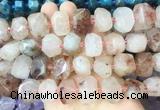 PQBS01 15 inches 12*16mm - 13*18mm faceted nuggets pink quartz beads