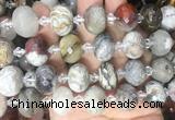 RBBS35 15 inches 13*18mm faceted rondelle Mexican crazy agate gemstone beads