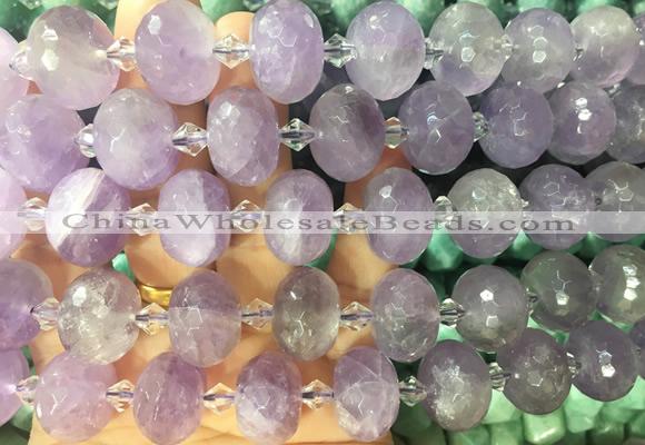 RBBS37 15 inches 13*18mm faceted rondelle lavender amethyst gemstone beads