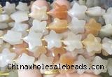 RGBS57 15 inches 14mm faceted star red aventurine beads wholesale